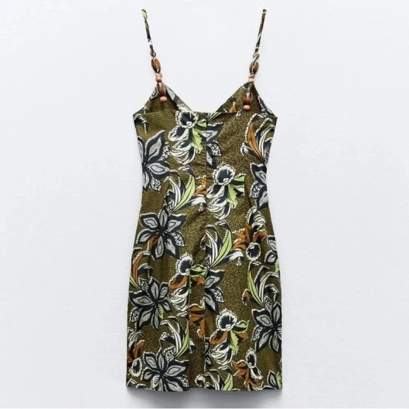 ZARA Amazonia CUT OUT PRINT MINI DRESS - Picture 4 of 7